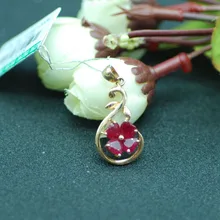 18 K розовое золото натуральная подвеска с рубином ювелирные изделия из натурального камня подарок Любовь Свадьба для женщин натуральный рубиновый камень