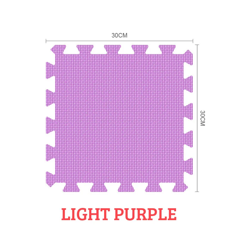 Детский игровой коврик, однотонный цветной коврик-пазл, EVA пены, детский коврик, 30X30X1 см, для спальни, школы, защитная напольная плитка - Цвет: purple