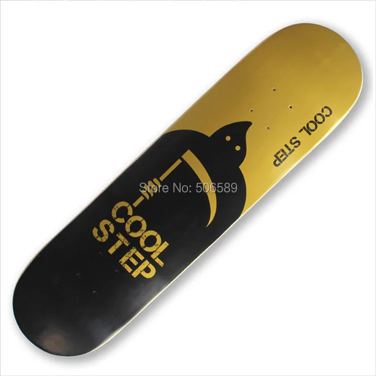 free shipping skate board deck rich golden 19.82x79cm 9mm thicknessin Skate Board from Sports