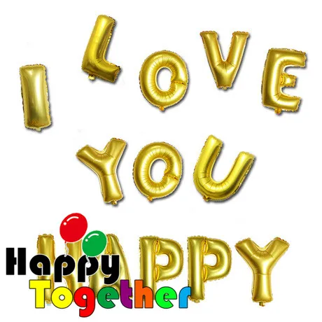 Фото HAPPY TOGETHER воздушные шары, 10 шт. в случайном порядке, набор 40 дюймов, алфавитные буквы, фольгированные воздушные шары, золотые, серебряные, украшения на день рождения №3