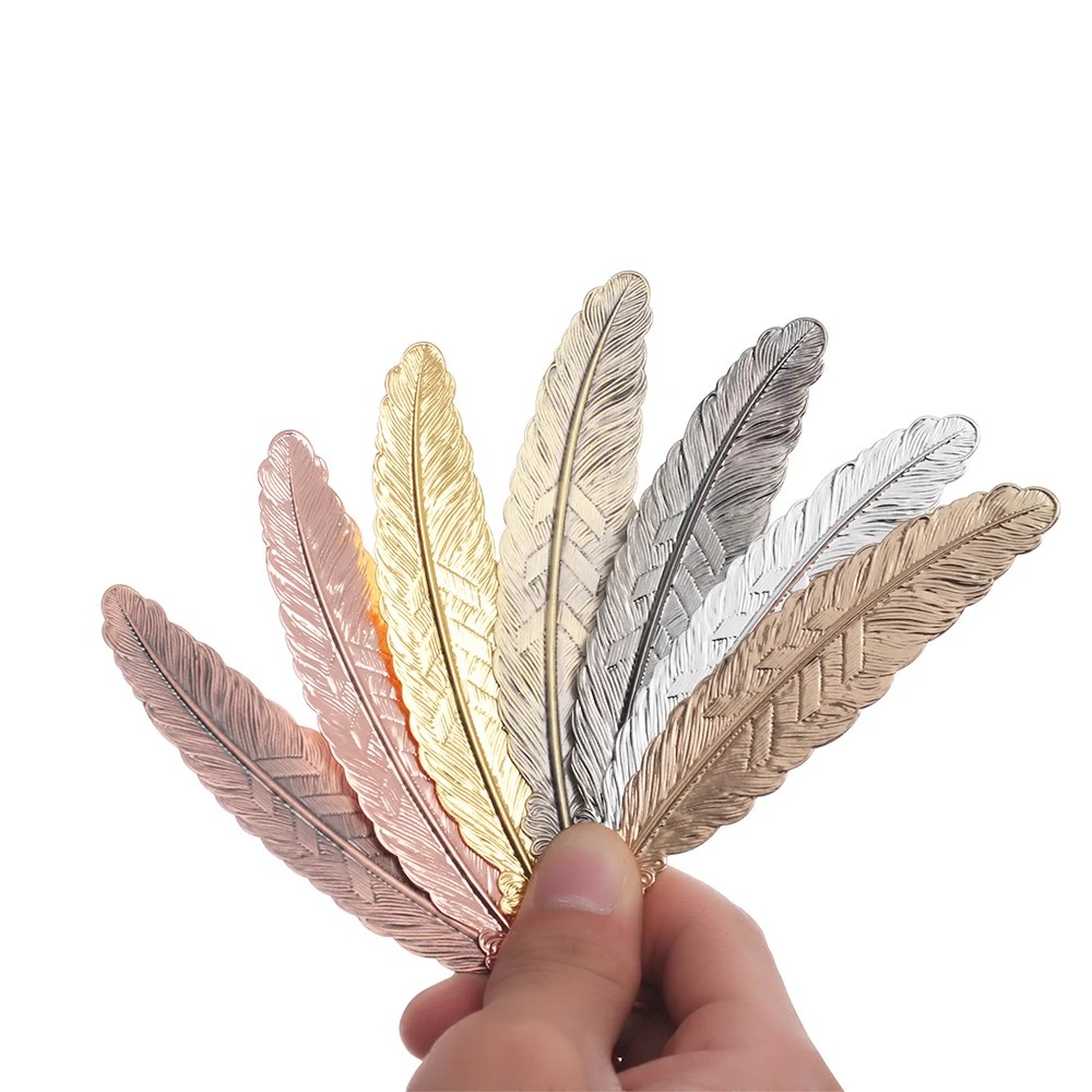 

1PC Silver Gold Metal Feather Bookmark Chinese Style Vintage Nice Cool Note Book Markers School Supplies Party Gifts for Guests