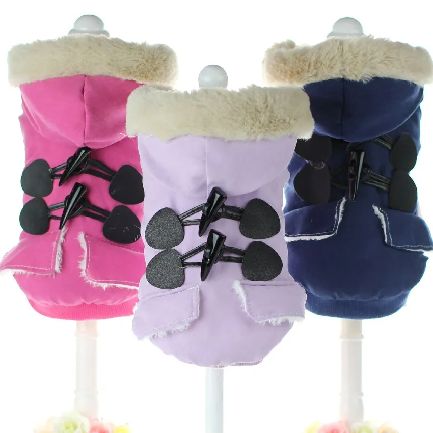 

Watertightness Horn button Yorkshire Cute Dog Coats cotton-padded clothes Clothing For Dogs Puppy Dog Cat Pet Clothes Apparel