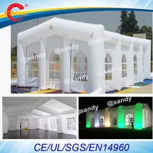 Воздуха на door12x8m освещение гигантский надувной шатер праздничный свадебный навес, белый Уличная Надувная Палатка выставочная палатка