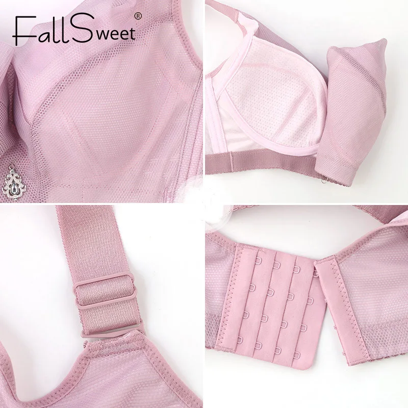 Женский бюстгальтер без подкладки FallSweet удобный косточек с тонкой чашкой большие