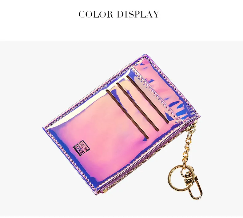 Laser Mini Wallet Women Coin Purse Fashion Solid Color Key Card Multifunction Small Wallets Clutch Pillow Designer Carteira