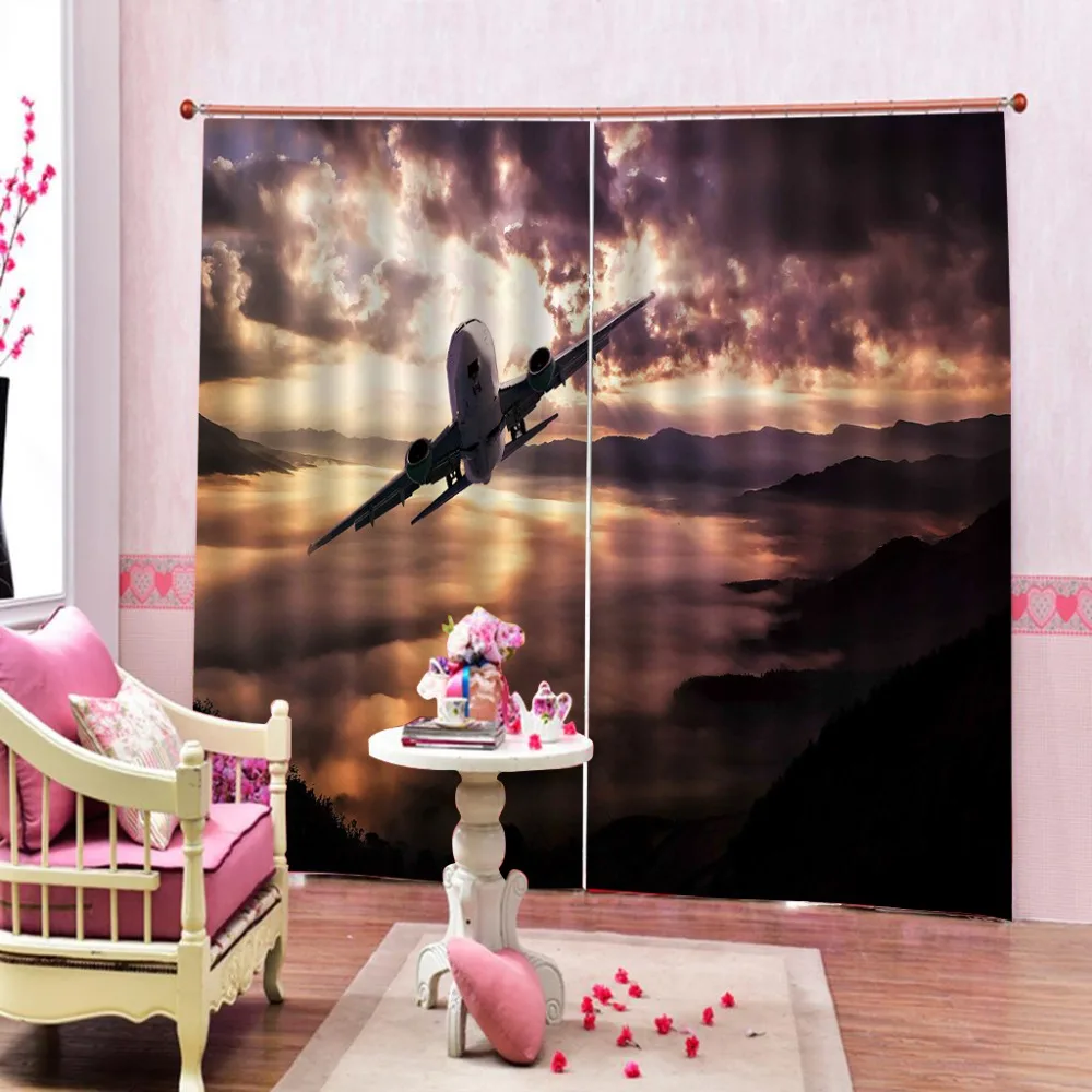 3d Curtains Customize Stereoscopic Airplane Photo 3D For Living Room Bedroom Home Decoration 2019 HD | Дом и сад