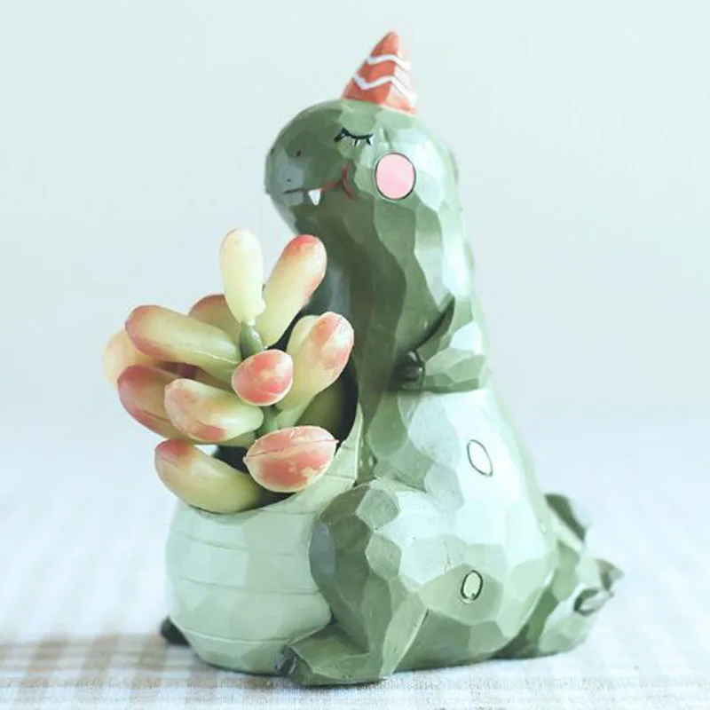 

Creative Home Garden Resin Flower Pot Micro Landscape Animal Succulent Flowerpot Office Desktop Ornaments Bonsai Pot Planter