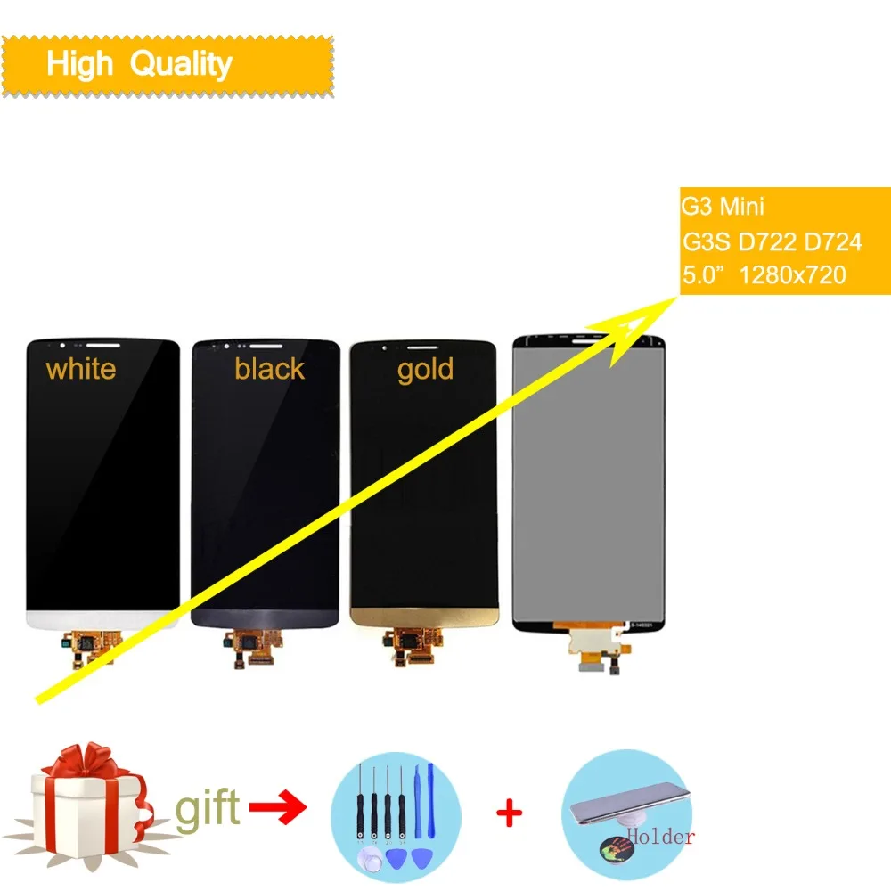 

100% Tested 5.0" 1280x720 Warranty for LG G3 Mini LCD Display Digitizer Replacement Assembly Screen G3S D722 D724 LCD Display