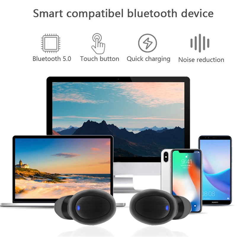 TWS 5 0 беспроводные наушники вкладыши 3D настоящие стерео для iphone X 6 7 8 samsung Xiaomi с