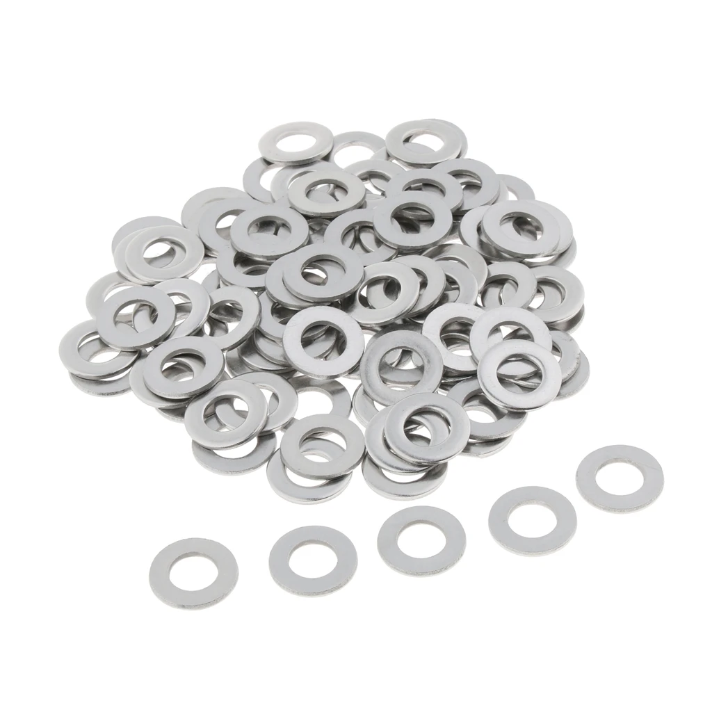 100pcs Stainless Metric Flat Washer Screw Gasket Fastener Spacer M10