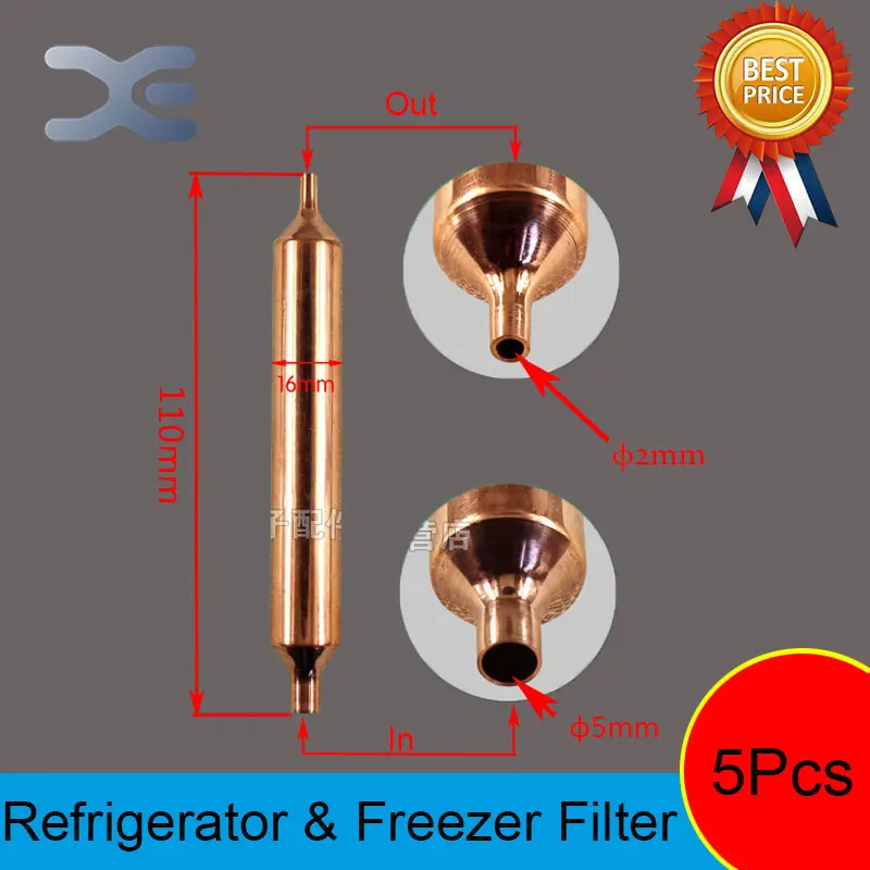 5 шт. части холодильника холодильных агентов шаровой клапан, холодильник запасные Запчасти 110*16 мм Запчасти для морозильника