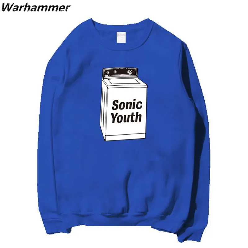 Sonic Youth любителей печати Темно-синие Толстовка sudaderas Harajuku Стиль пуловер moleton feminino