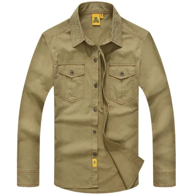 Men's Military Shirt NEW Breathable Brand Long Sleeve Shirt Autumn