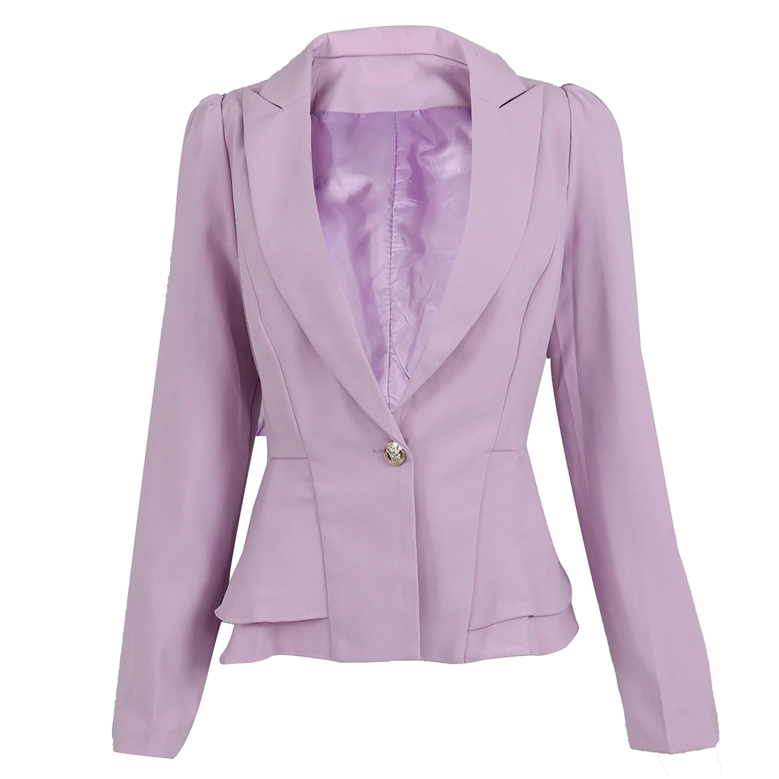 TFGS пиджак блейзер женский костюм складной длинный рукав лацкан пальто конфетный цвет Блейзер на одной пуговице куртки - Цвет: LIGHT PURPLE