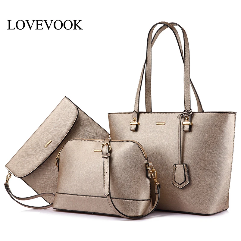 

LOVEVOOK women handbags high quality PU leather shoulder messenger bag female clutch and purse luxury crossbody bags 3 pcs 2019