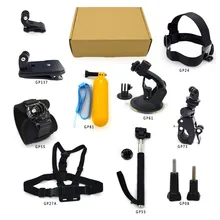 RB For Gopro kit accessories fo SJCAM Xiao Mi yi camera Head Strap+Chest Harness+Suction cup tripod+Clip Mount GP-K18