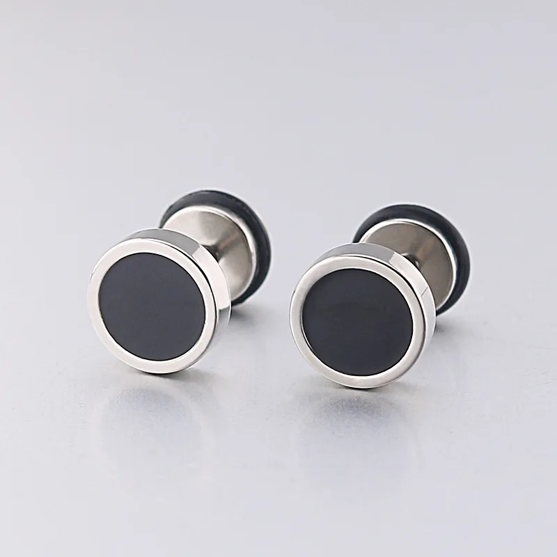 

trinket punk male small silver women mens stud earrings for couples titanium stainless steel jewelry accessories brincos earing