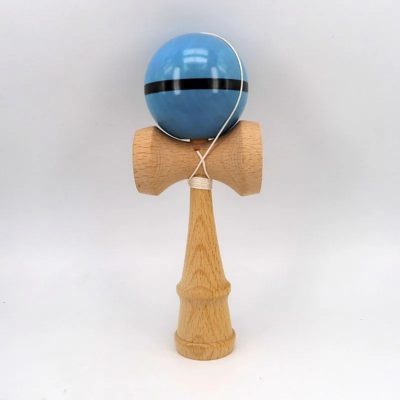 Vivewood, прозрачный глянцевый PU Kendama с 1 полоса, изготовлена из бука, 18 см Kendama с глянцевым PU Краски, видимый ясно древесины