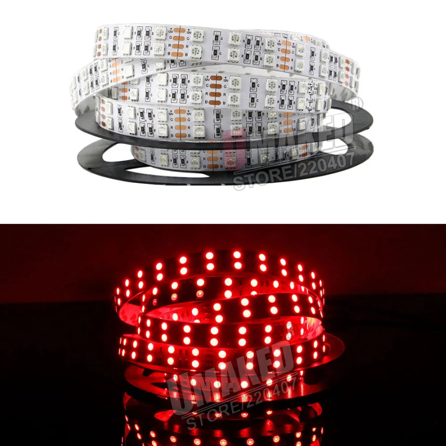 Одежда высшего качества! 5 м DC 12 В 600Led 120led/м водонепроницаемый SMD 5050 RGB теплый белый светодиодный двухрядный гибкий ленточный светильник