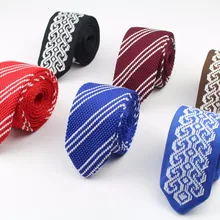 Мужские цветные вязаные галстуки с диагональной полосой, вязаные галстуки узкий галстук, тонкие узкие галстуки