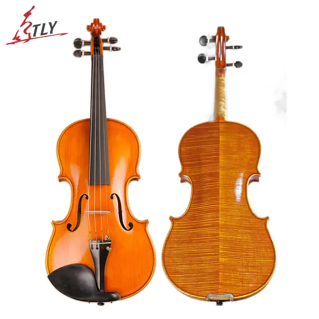 Cheap TONGLING High-end Violin 4/4 Professional Hand Made Maple Violin Nature Stripe Violino Ebony Parts With Kit