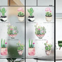 60*100 см/шт. Декоративное витражное окно пленка матовая статическая пленка без клея стекло конфиденциальности наклейки Горшечное растение гостиная CW16