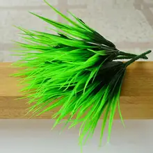 10 шт. искусственные зеленые растения пластик 7 вилка имитация свежей травы для аквариума украшение аквариума водные принадлежности