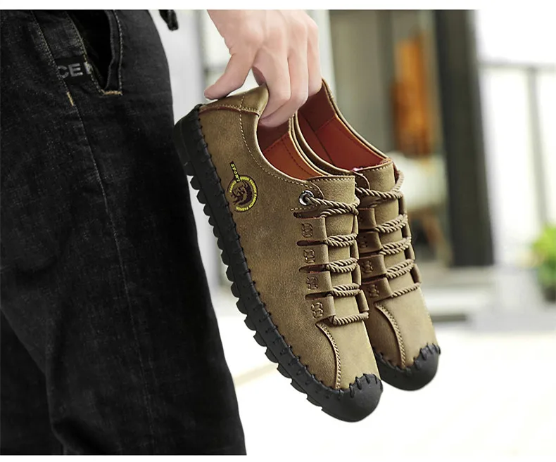 2019 New Fashion Leather Spring Casual Shoes Men's Shoes Handmade Vintage Loafers Men Flats Hot Sale Moccasins Sneakers Big Size HTB1fatcavfsK1RjSszbq6AqBXXaV - 2019 New Fashion Leather Spring Casual Shoes Men's Shoes Handmade Vintage Loafers Men Flats Hot Sale Moccasins Sneakers Big Size