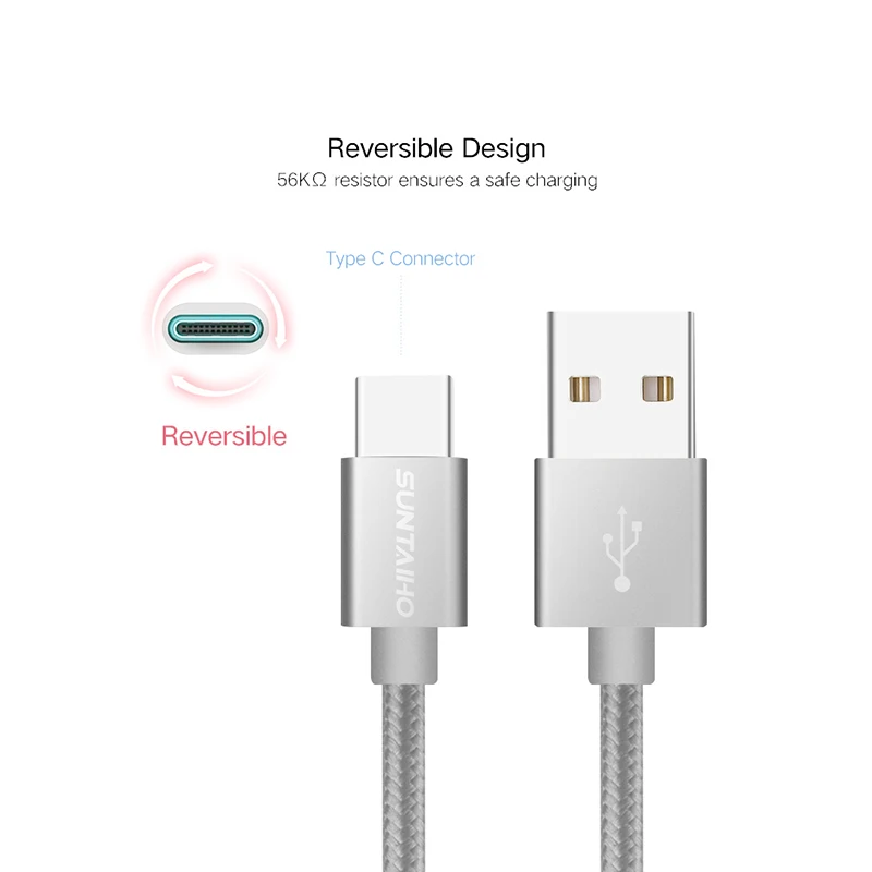 Suntaiho 6V 3A 3,1 usb type C быстрое зарядное устройство данных нейлоновый кабель для Xiaomi 5 5C 5S 5S Plus 6 7 Xiaomi mi9 для One Plus 2 3 5 Yota