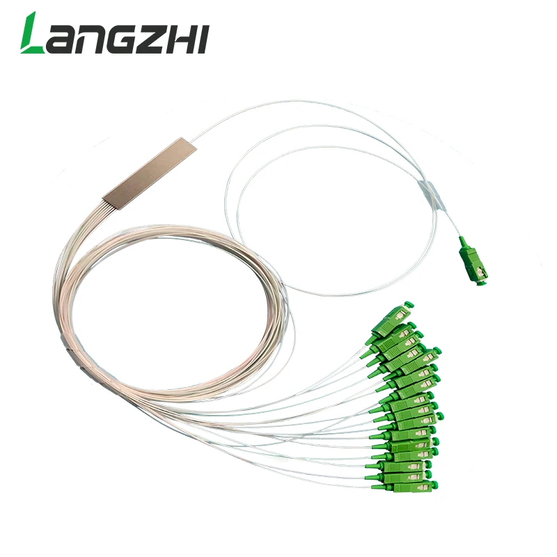 10 pieces SC APC Single mode Fiber Optical FTTH 0 9mm mini plc splitter 1x16