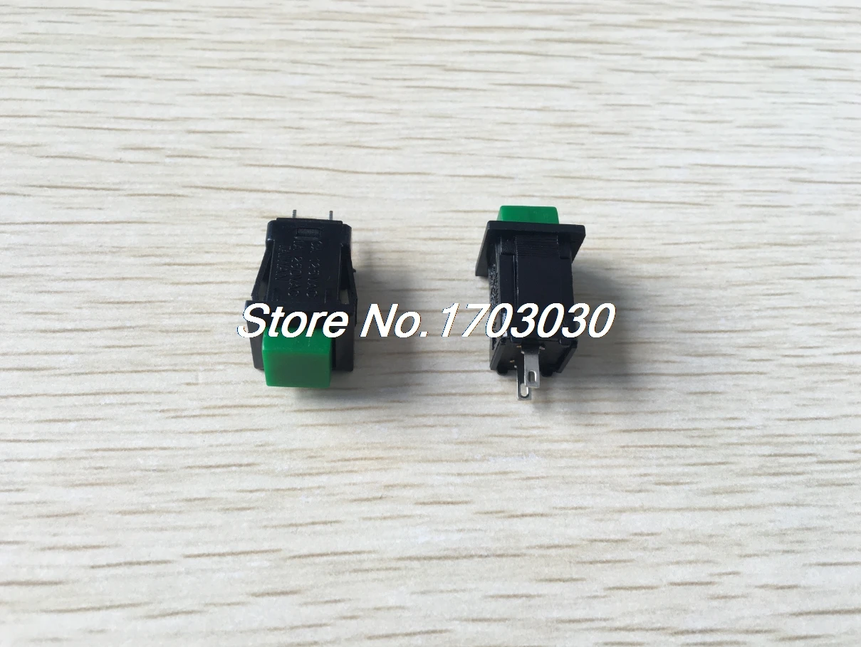 

10 Pcs Green Button Latching Pushbutton Switch SPST AC 125V/3A 1A/250V