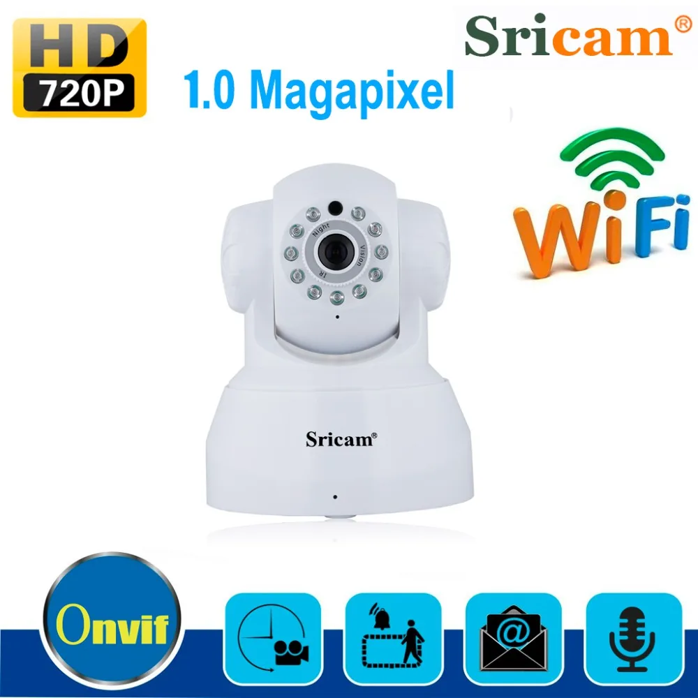 Sricam SP012 Беспроводная CCTV камера IP 720P Wifi панорамирование наклона двухсторонняя