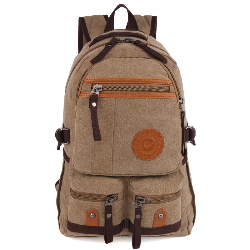 New Men's Canvas Backpack Large Capacity Travel Bag Mountaineering