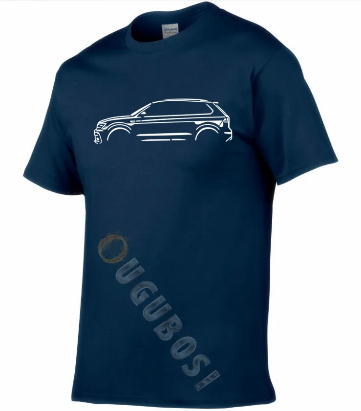 Премиум AUTOTEES футболка с изображением автомобиля-для любителей V_W TIGUAN - Цвет: Тёмно-синий