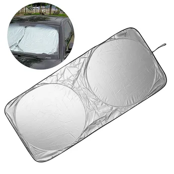 

1PCS Car Front Window Sun Shade Folding Windshield Block Cover Protector (Color: Silver)