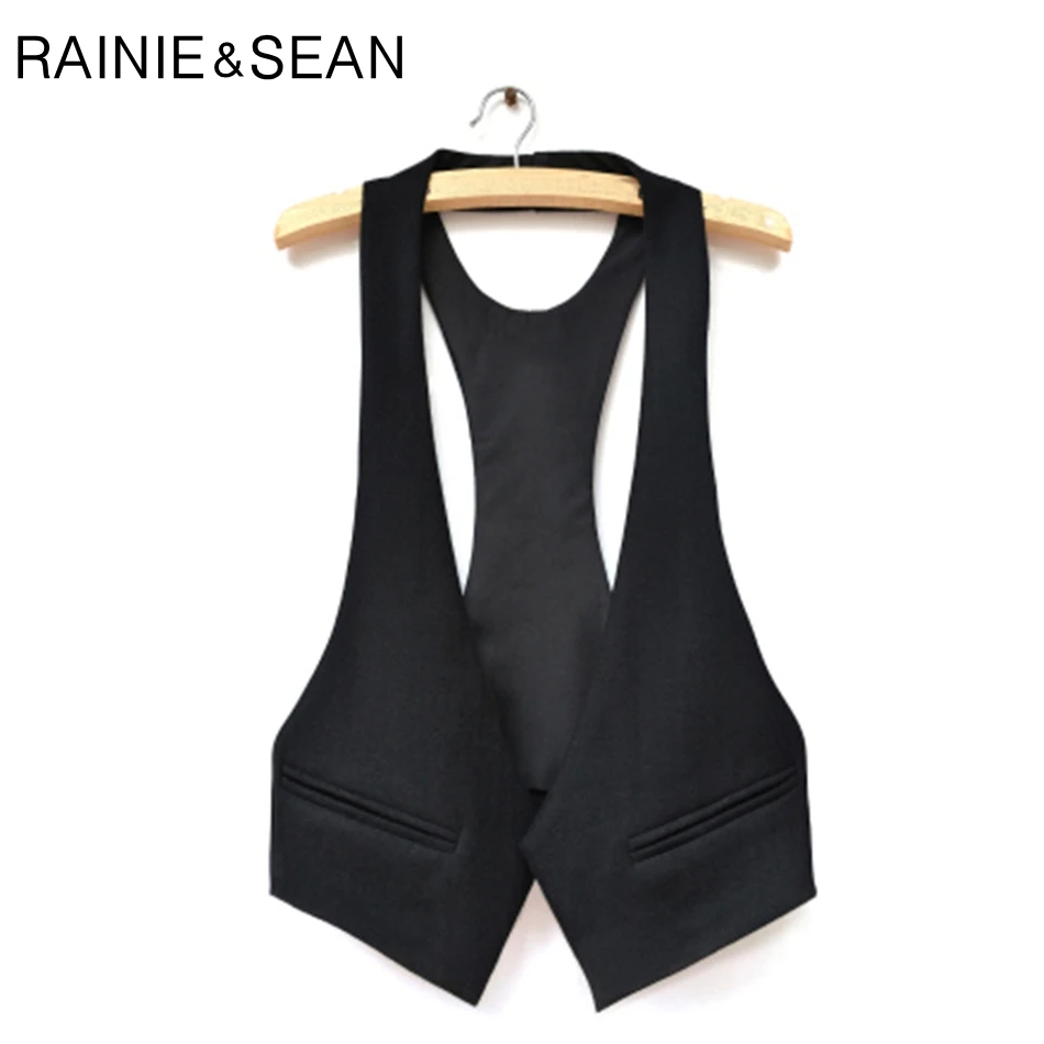 

RAINIE SEAN Ultralight Vests Women Open Stitch Light Weight Vests Waistcoat Female Spring Slim Fit Short Sleeveless Jackets