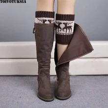 Toivotukasia/Новинка; женские вязаные крючком носки в виде снежинок с манжетами; вязаные гетры; Зимний короткий вкладыш; носки для обуви