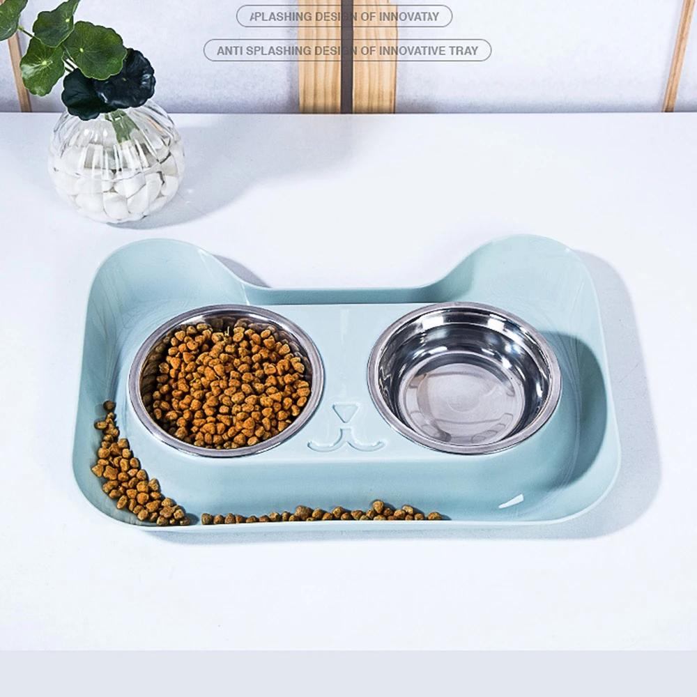 

Non-spill & Non-skid Design Double Dog Cat Bowls Durable Stainless Steel for Pet Food and Water Elevated Feeder 2019 1 Piece