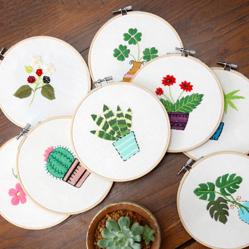 

DIY 3D Ribbon Flowers Embroidery Set with Frame for Beginner Needlework Kits Cross Stitch Series Arts Crafts Sewing Decor