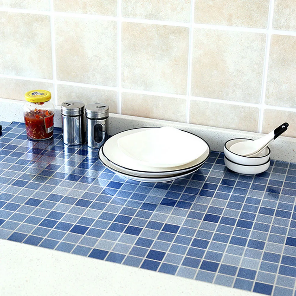 

Kitchen oil proof Kitchen Bathroom Self-adhesive Wall paper Waterproof Foil Stickers Anti-oil Wrap Home kitchen decoration