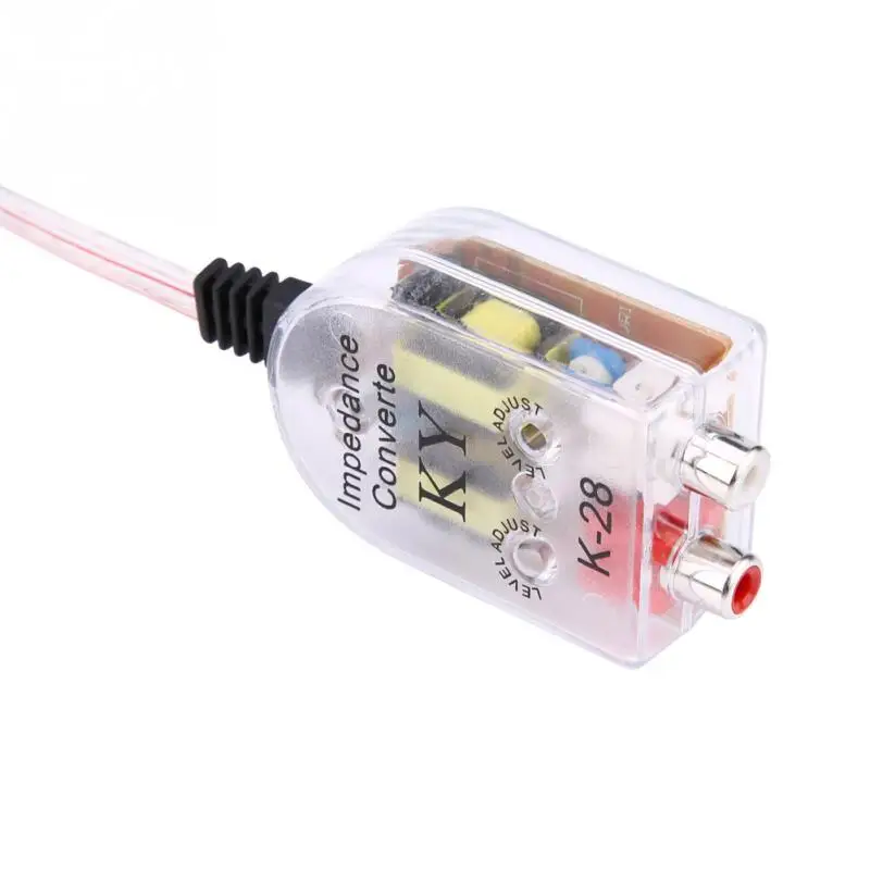 Altavoz de coche ajustable a adaptador de nivel RCA de alta a baja toma de corriente automática Comverter Audio sonido Subwoofer amplificador Altavoz de coche ajustable a adaptador de nivel RCA de alta a baja toma de corriente automática Comverter Audio sonido Subwoofer amplificador