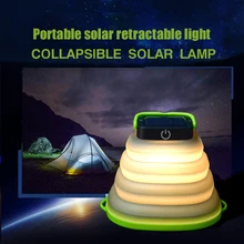 Портативный складной фонарь на солнечной батарее, водонепроницаемая лампа для палаток, походная Ночная Подвесная лампа, USB перезаряжаемая