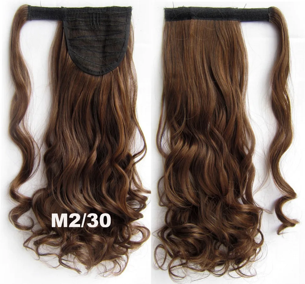 Personality24&quot(60cm) 120g Synthetic Long Curly Ribbon Drawstring Ponytails Hairpiece Clip In Hair extensions |