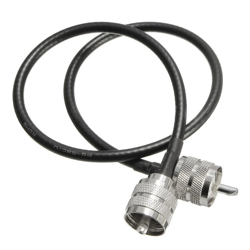 50cm UHF PL259 Connectors Male To Male Plug Coax Pigtail Jumper Cable