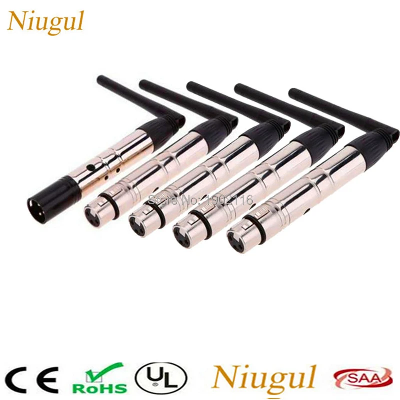 

1PCS Transmitter +4PCS Receiver 2.4G 126Ch Wireless DMX512 DJ System Receiver & Transmitter LED Stage Effect Light Controller