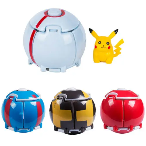 

Throw Automatically Bounce Pokeball With Pokemon Pikachu Anime Action Figures Creative Children's Toys
