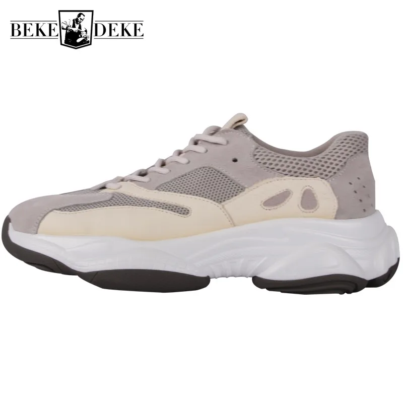 

Luxury Breathable Summer Shoes Men Trainers Patchwork Mesh Sneakers Street Style Vintage Hip Hop Casual Shoes Flat Yellow Shoes