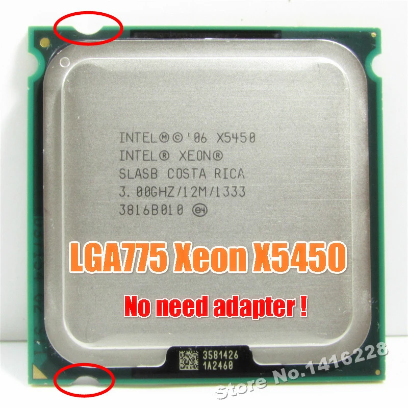 Xeon X5450 Processor 3.0GHz 12MB 1333MHz SLBBE SLASB Close to Core 2 Quad q9650 works on LGA775 motherboard