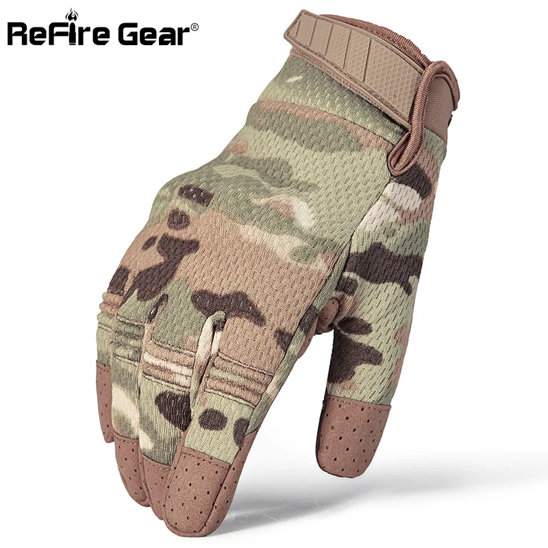 Refire gear, камуфляжные тактические перчатки с сенсорным экраном, мужские прочные армейские военные перчатки, дышащие перчатки для езды на велосипеде