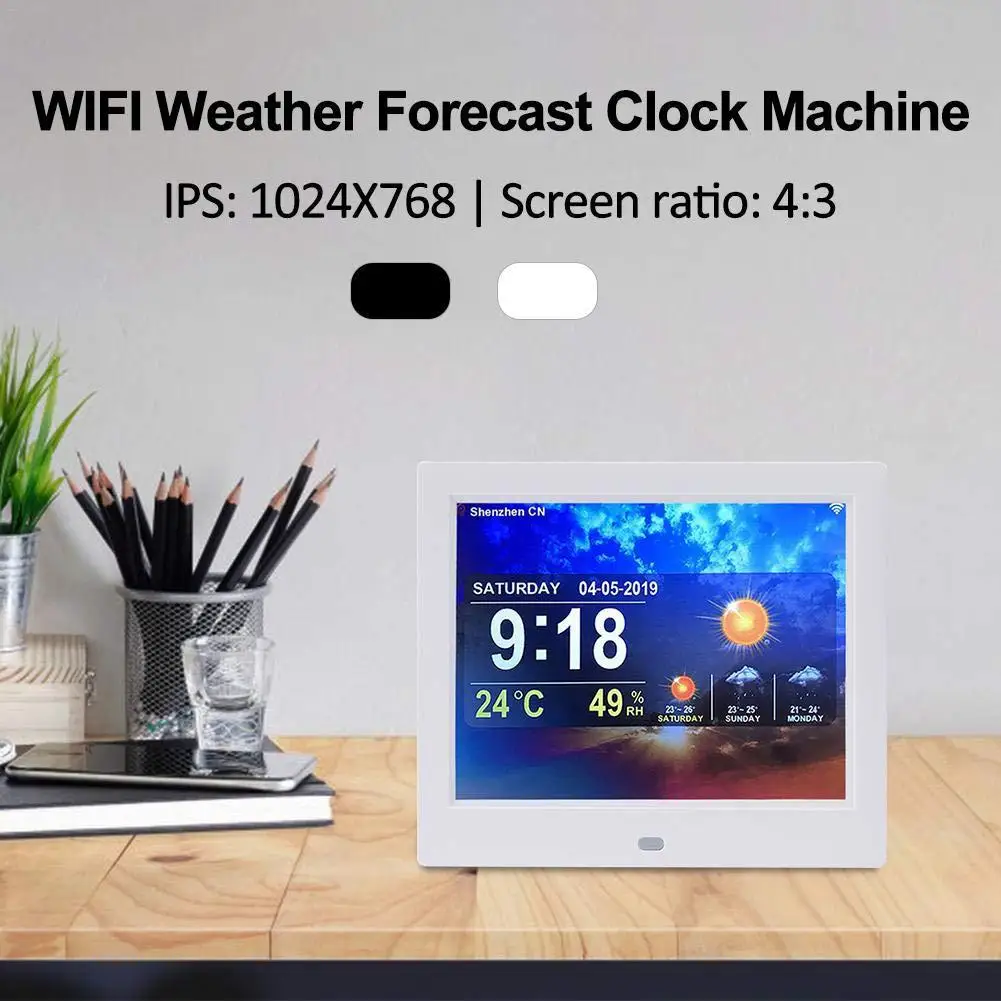 EastVita 8 дюймов электронный проигрыватель альбомов WiFi прогноз погоды часы машина